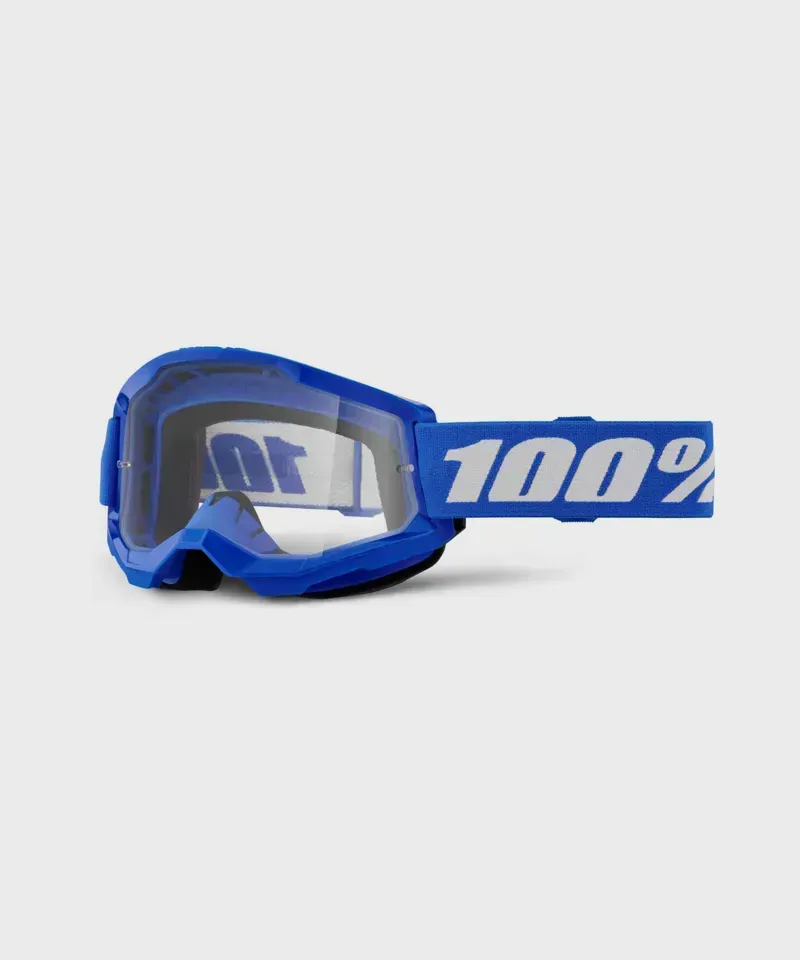 100% Strata 2 Clear Lens Goggles in Blue