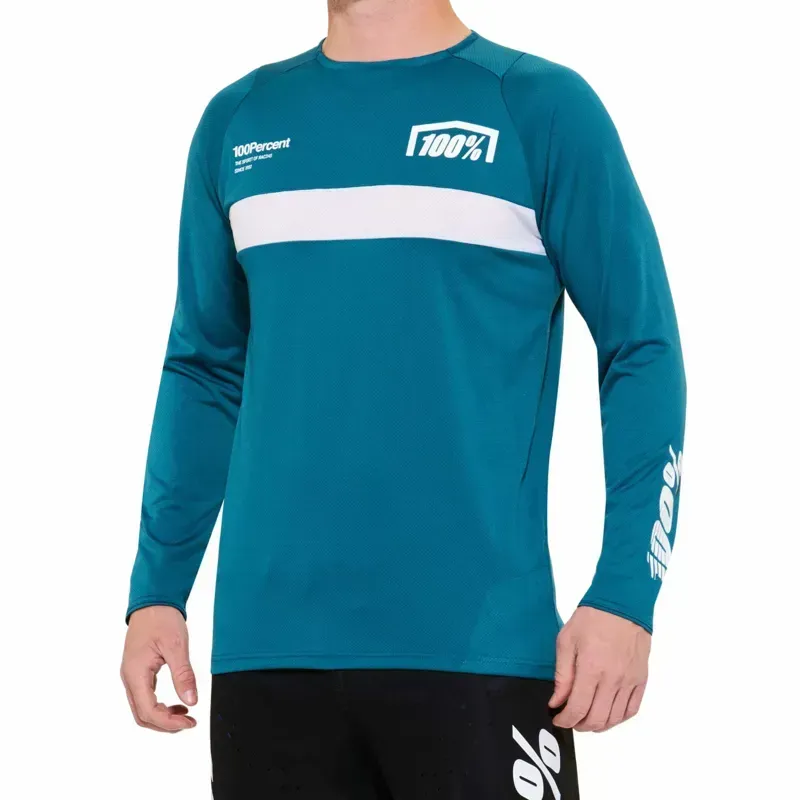 100% R-Core Long Sleeve Jersey in Gulf