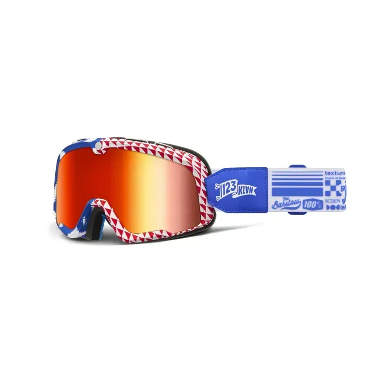100% Barstow Mirror Red Lens Goggles in 123 Klan