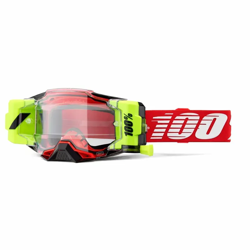 100% Armega Forecast Clear Lens Goggles in Red Clear