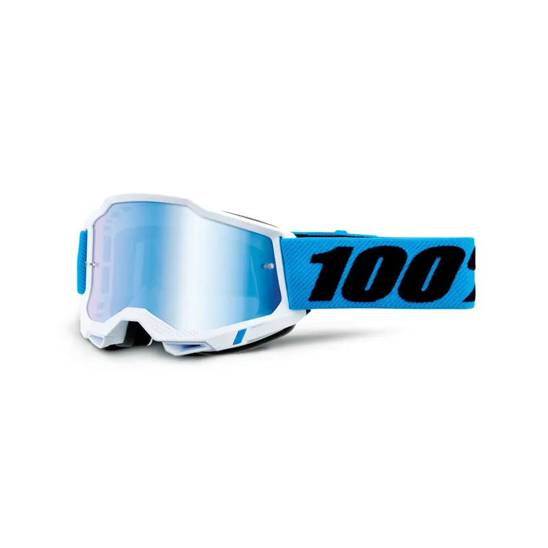 100% Accuri 2 Mirror Blue Lens Goggles in Novel