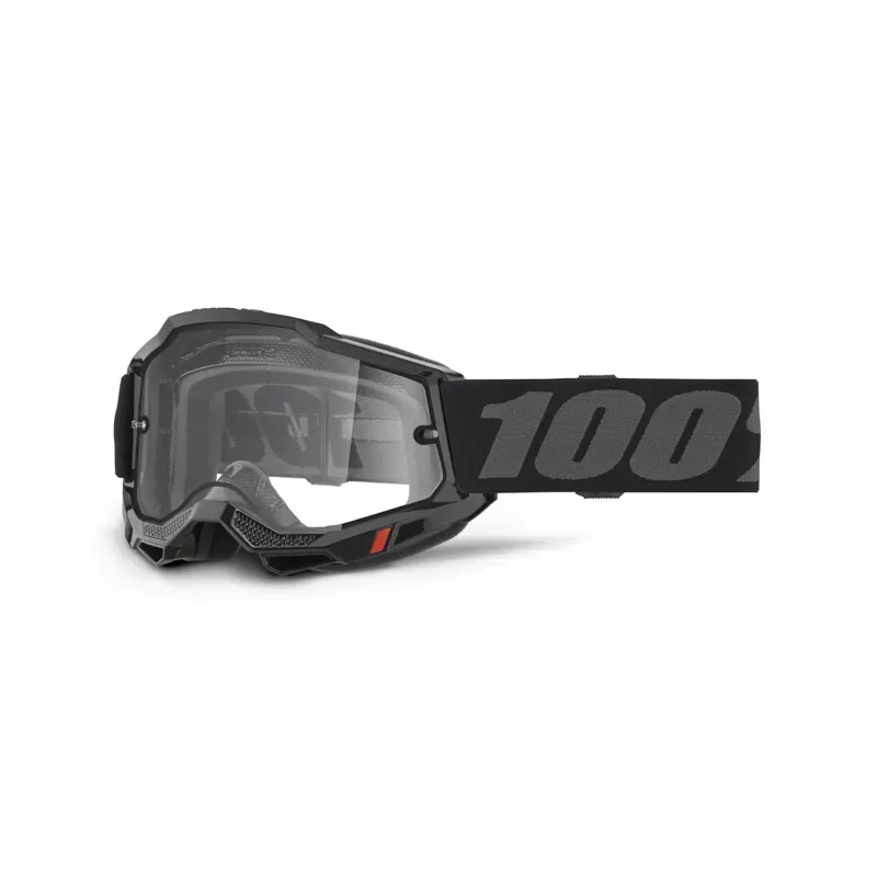 100% Accuri 2 Enduro Moto Goggles In Clear Lens/Black/Grey
