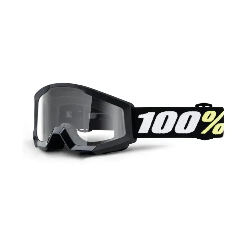 100% Strata Mini Clear Lens Goggles in Black