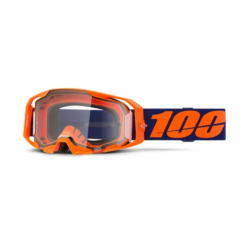 100% ARmatic Clear Lens Goggles in Neon Orange