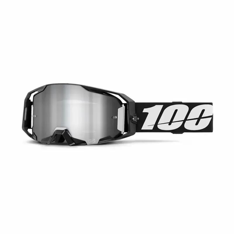 100% ARmatic Mirror Silver Flash Lens Goggles in Black