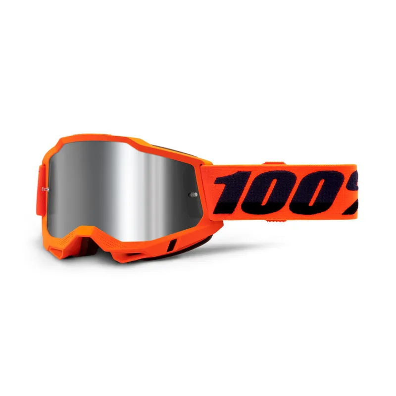 100% Accuri 2 Silver Mirror Lens Goggles in Orange