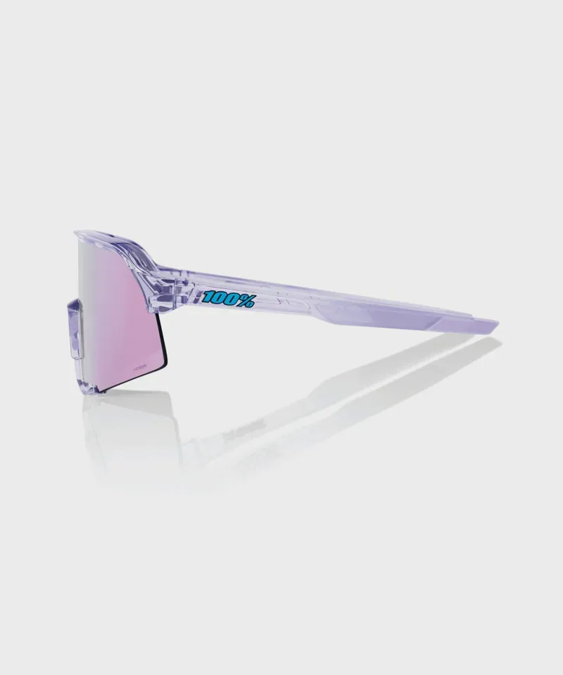 100% S3 HiPER Lavender Mirror Lens Sunglasses in Translucent Lavender-2
