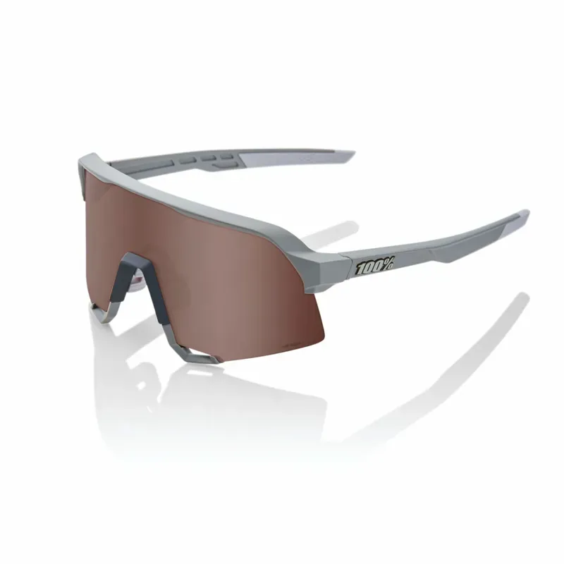 100% S3 Glasses Mirror Lens In Soft Tact Stone Grey/HiPER Crimson Silver