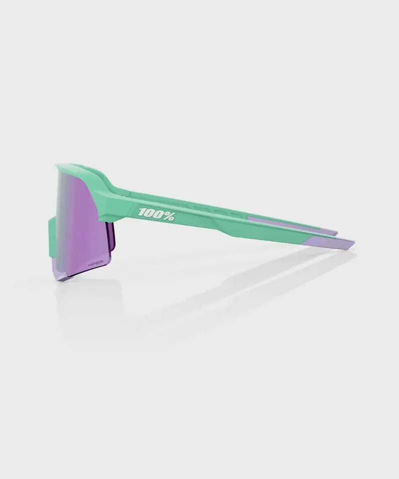 100% S3 HiPER Lavender Mirror Lens Sunglasses in Soft Tact Mint-2