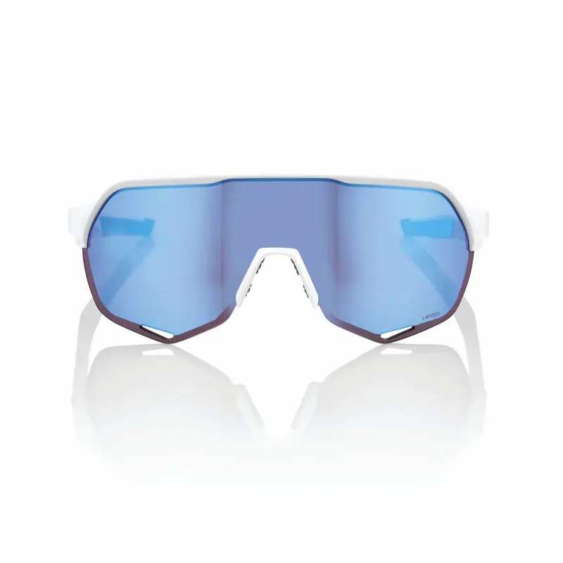100% S2 Glasses In Matte White/HiPER Blue Multilayer Mirror Lens-1