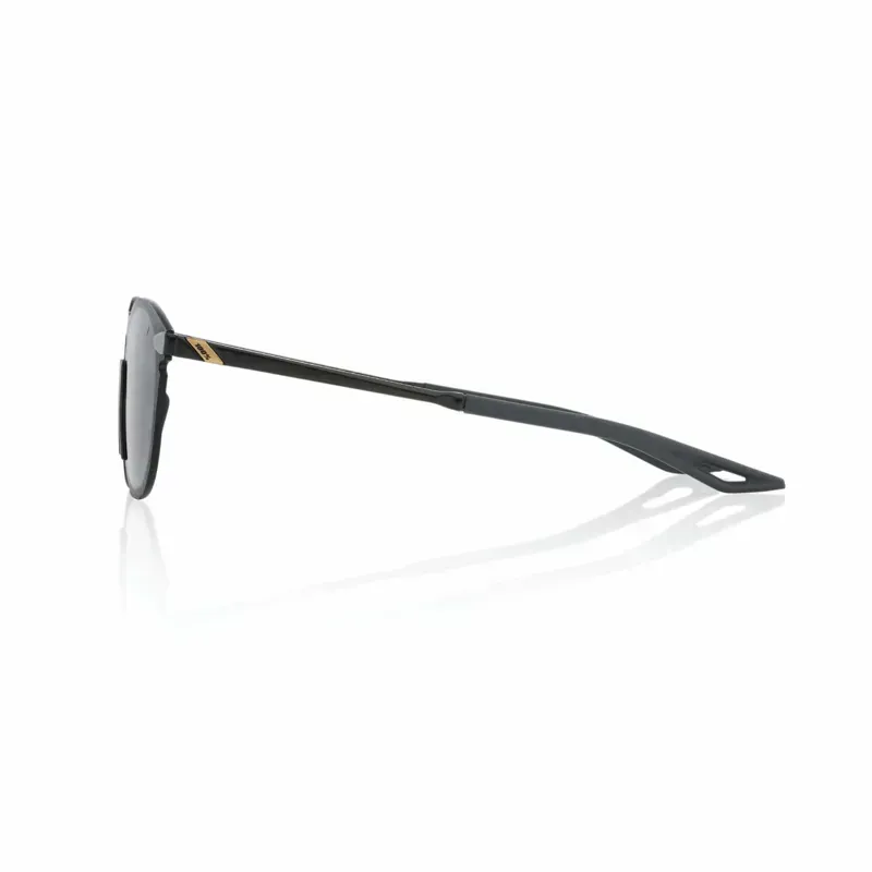 100% Legere Smoke Lens Round Glasses in Polished Black-2