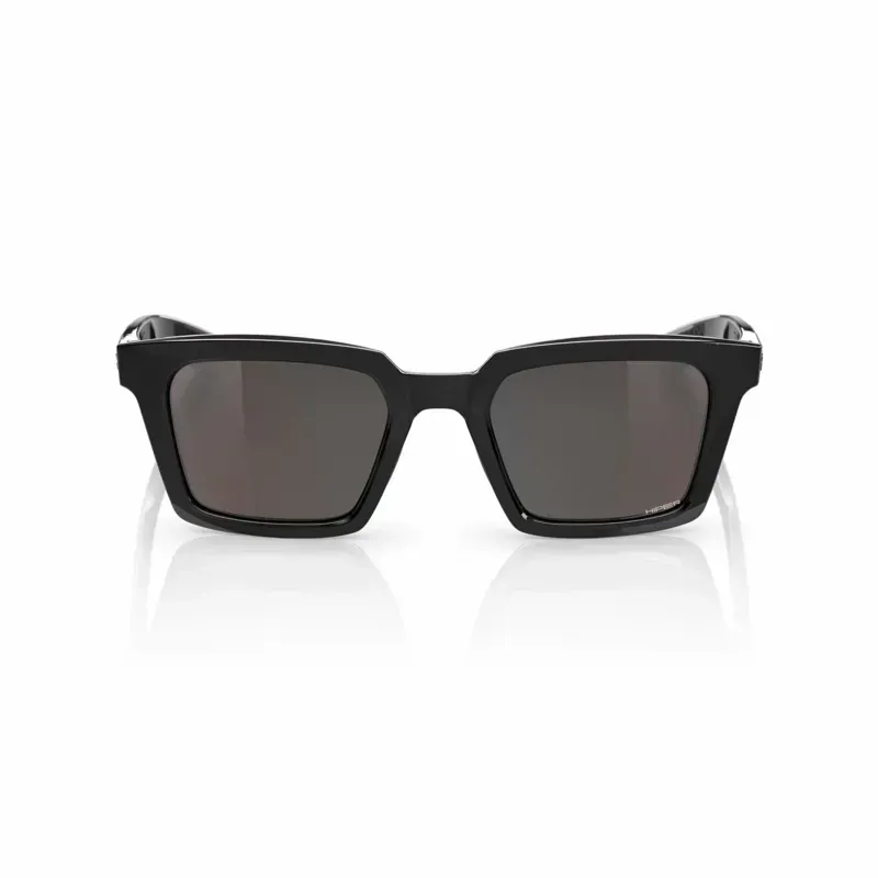 100% Erba Glasses In Polished Black/HiPER Crimson-Silver Lens-1