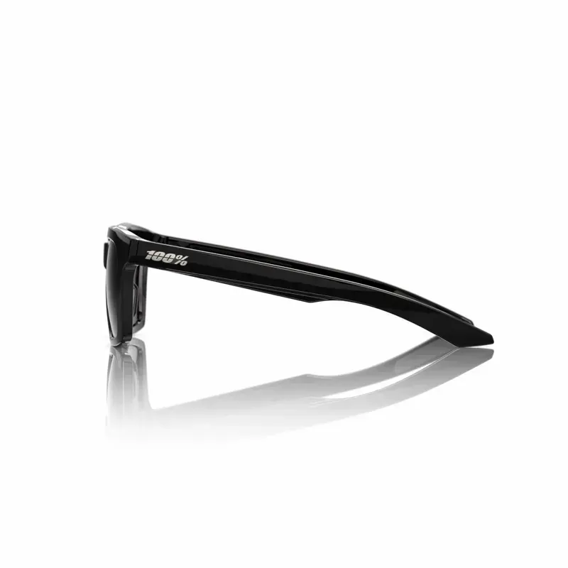 100% Erba Glasses In Polished Black/HiPER Crimson-Silver Lens-2