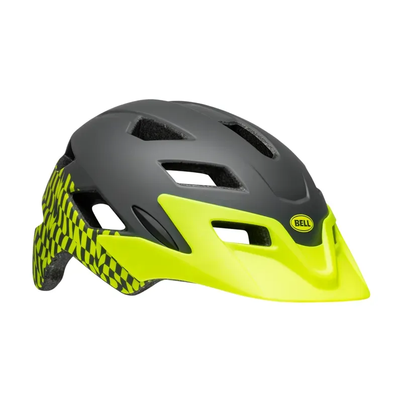 Bell Sidetrack Child Helmet in Wavy Checks/Yellow-2