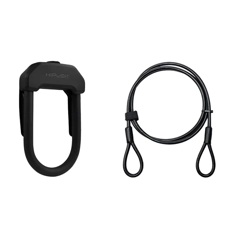 Hiplok DX+ D-Lock w/2m Cable in Black