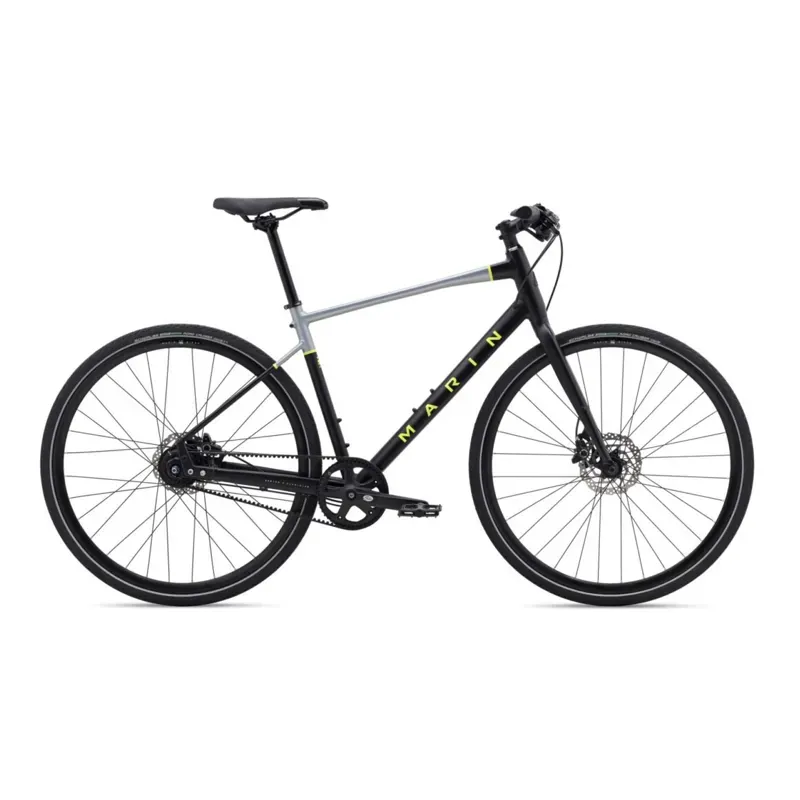 Marin Presidio 3 Hybrid Sports Bike in Black Charcoal Hi Vis Yellow