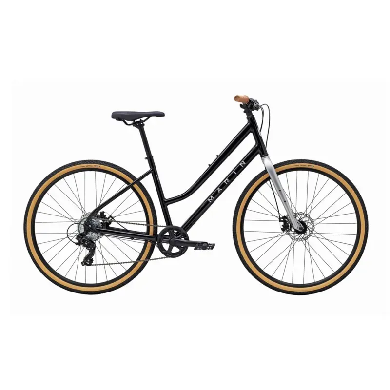 Marin Kentfield 1 ST Womens Hybrid Sports Bike in Gloss Black/Chrome