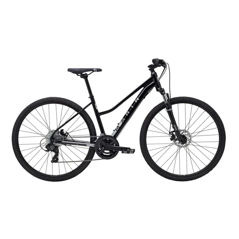 Marin San Anselmo DS1 Womens Hybrid Bike in Gloss Black/Silver