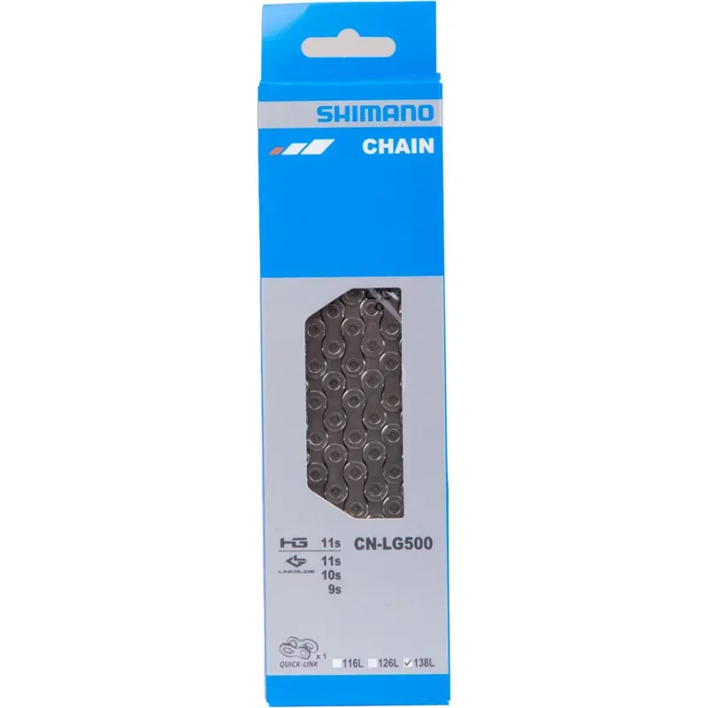 Shimano Deore CN-LG500 Link Glide HG-X 9/10/11-speed 138L Chain-1