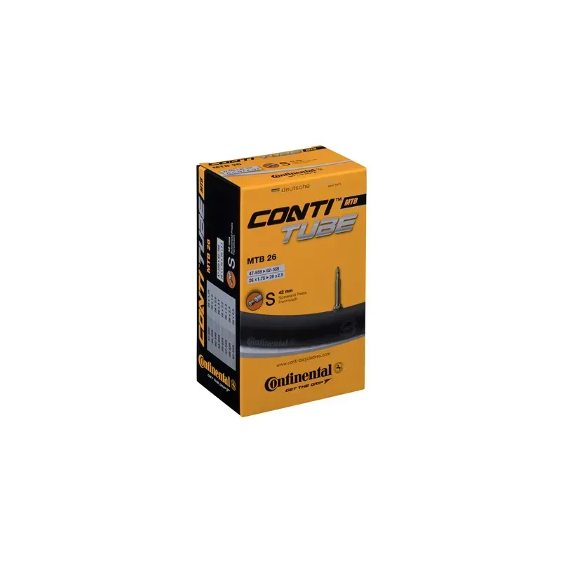 Continental Std. MTB 27.5x2.6-2.8-inch 60mm Presta Valve Tube in Black