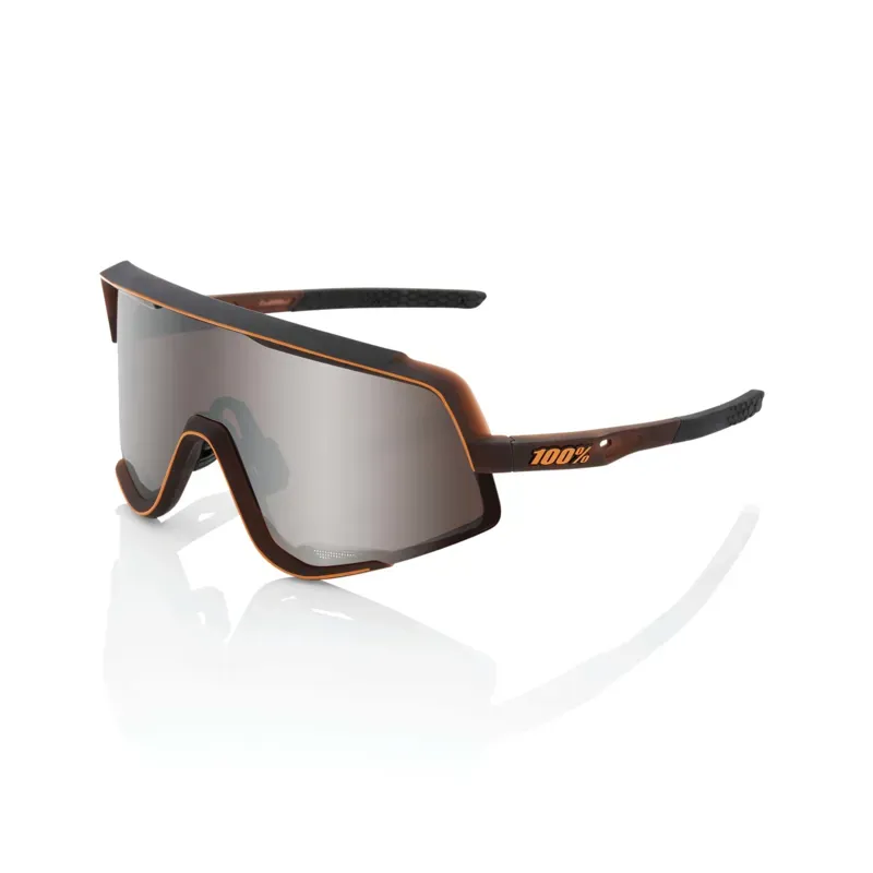 100% Glendale HiPER Silver Mirror Lens Glasses in Translucent Brown Fade