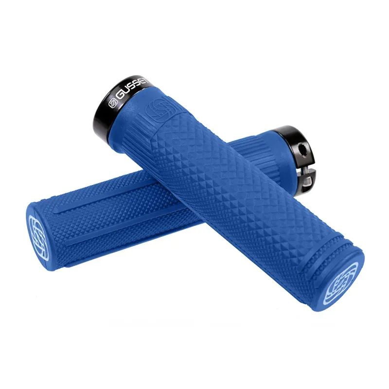 Gusset Components S2 133mm Lock-on Grips in Blue