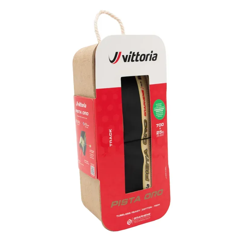 Vittoria Pista Oro 23-28-inch TLR Folding Tyre in Black/Tan-4