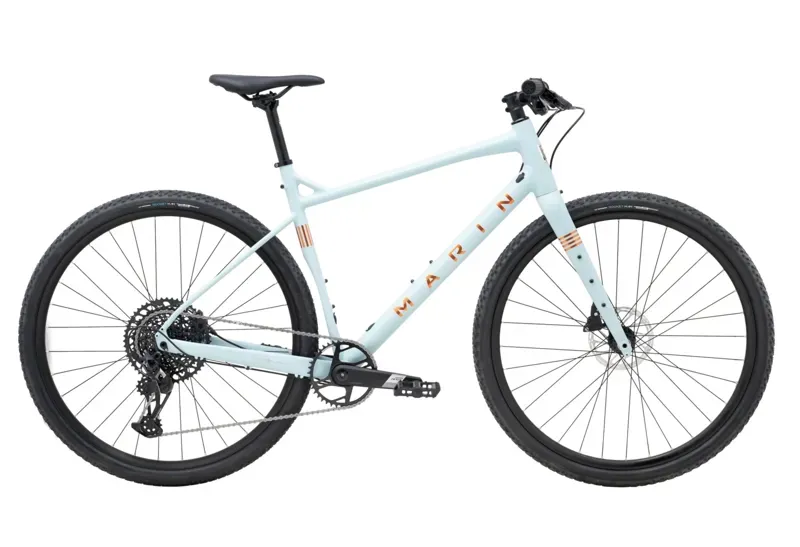 Marin DSX 3 Gravel Bike in Blue/Orange/Chrome