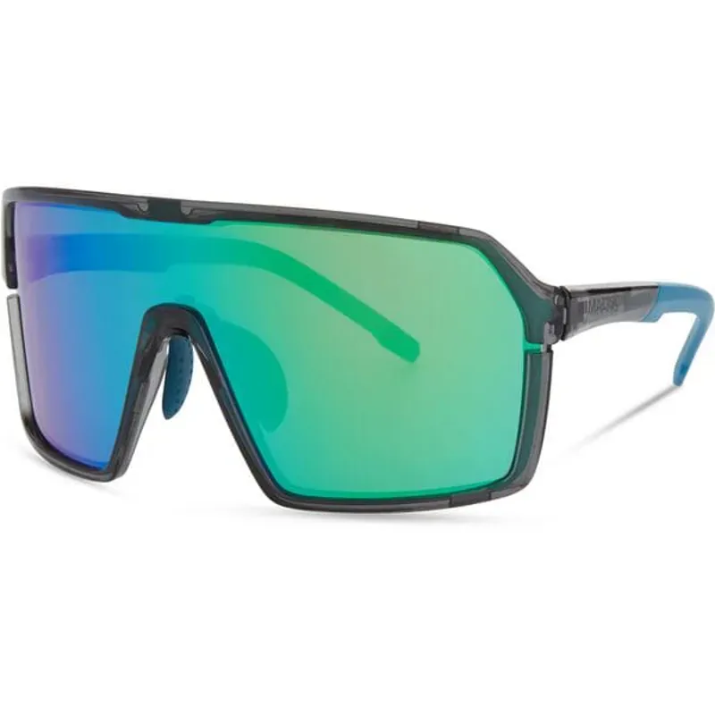 Madison Eyewear Crypto Crystal Gloss Smoke Sunglasses - Green Mirror Lens in Crystal Gloss Smoke