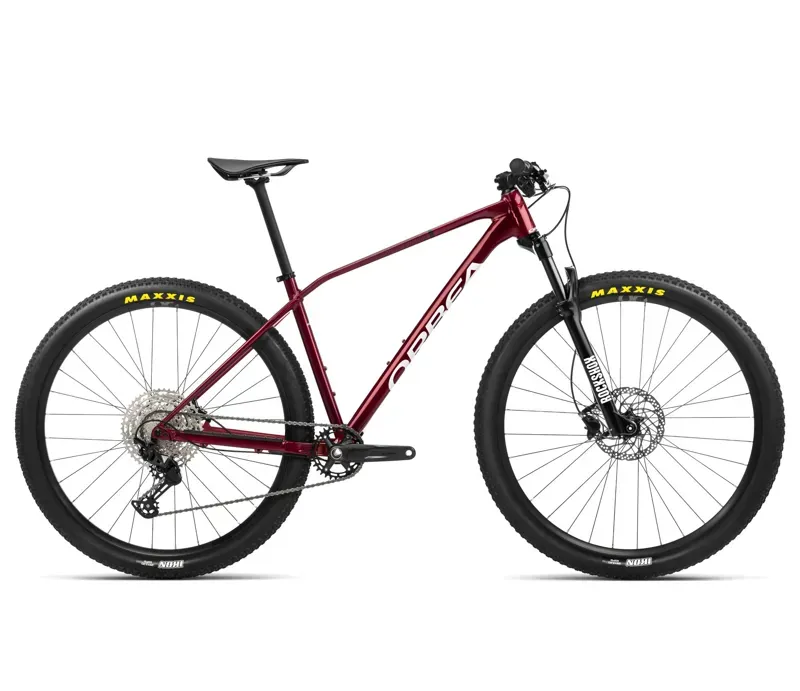 Orbea Alma H20 Hardtail Mountain Bike in Metallic Dark Red/Chic White