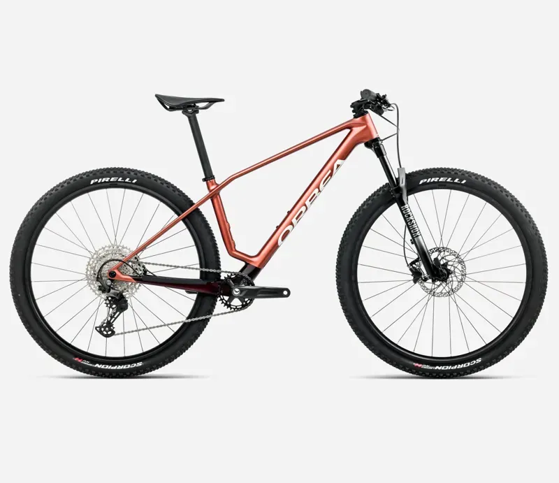 Orbea Alma M50 Mountain Bike in Mars Red Matt/Metallic Burgundy Red Gloss