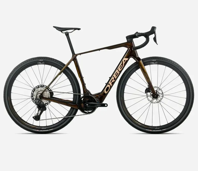Orbea DENNA M20i E-Road Bike In Caramel Carbon View/Golden Sand Gloss