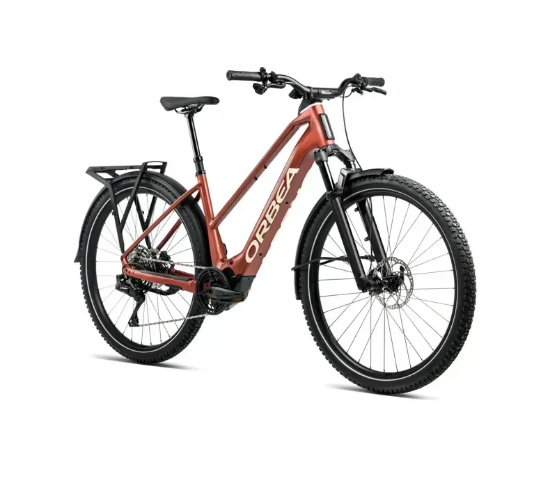 Orbea Kemen Adv 20 Mid E-Hybrid Bike in Mars Red/Ivory White Gloss-1