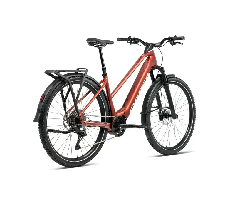 Orbea Kemen Adv 20 Mid E-Hybrid Bike in Mars Red/Ivory White Gloss-2