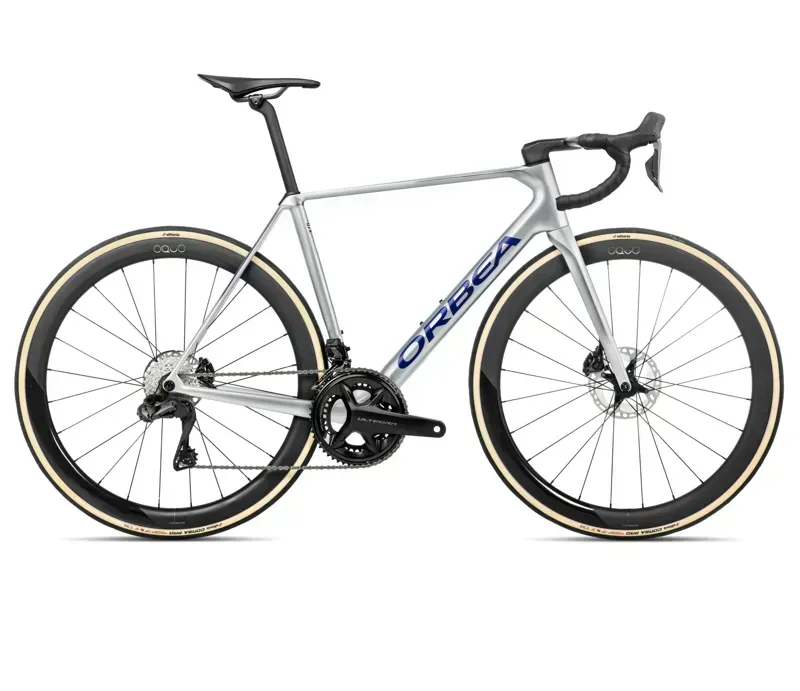Orbea ORCA M20iLTD PWR Road Bike in Spark Silver/Titain Grey Gloss
