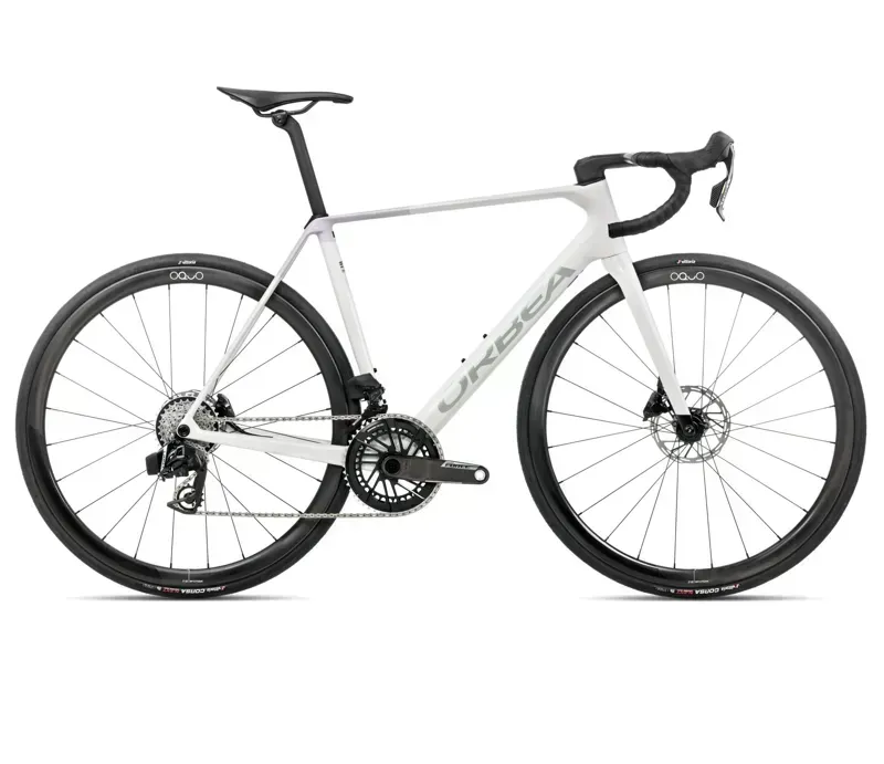 Orbea ORCA M21eTEAM Matt Road Bike in Iris White Gloss/Lilac Matt