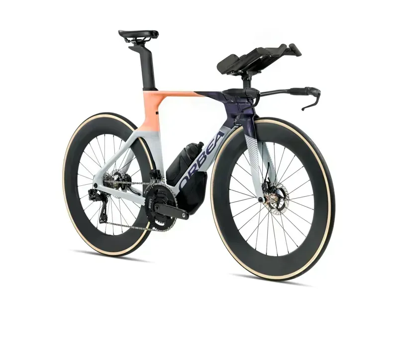 Orbea Ordu M30iLTD Triathlon Bike In Halo Silver/Tanzanite/Orange Cloud Gloss-1
