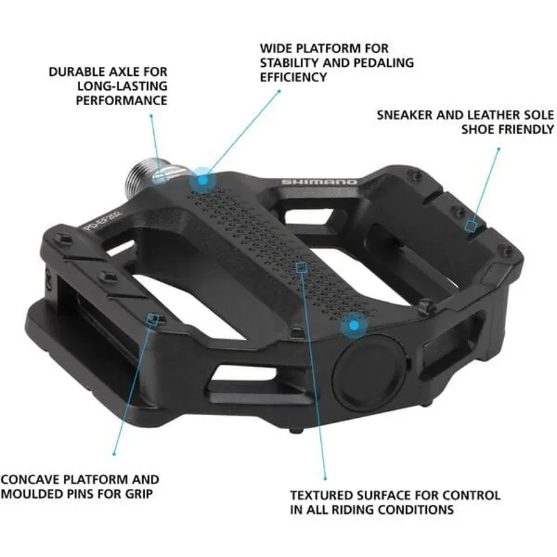Shimano Pedals PD-EF202 Flat 9/16 Inches Pedals in Black-1