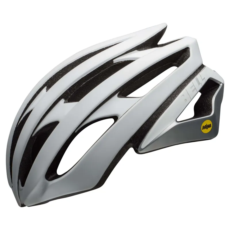 Bell Stratus Mips Road Helmet: Matte/Gloss White/Silver-2