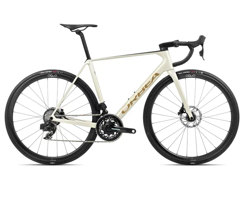 Orbea Orca M21eteam Pwr Road Bike In Ivory White Burgundy/Vulcano