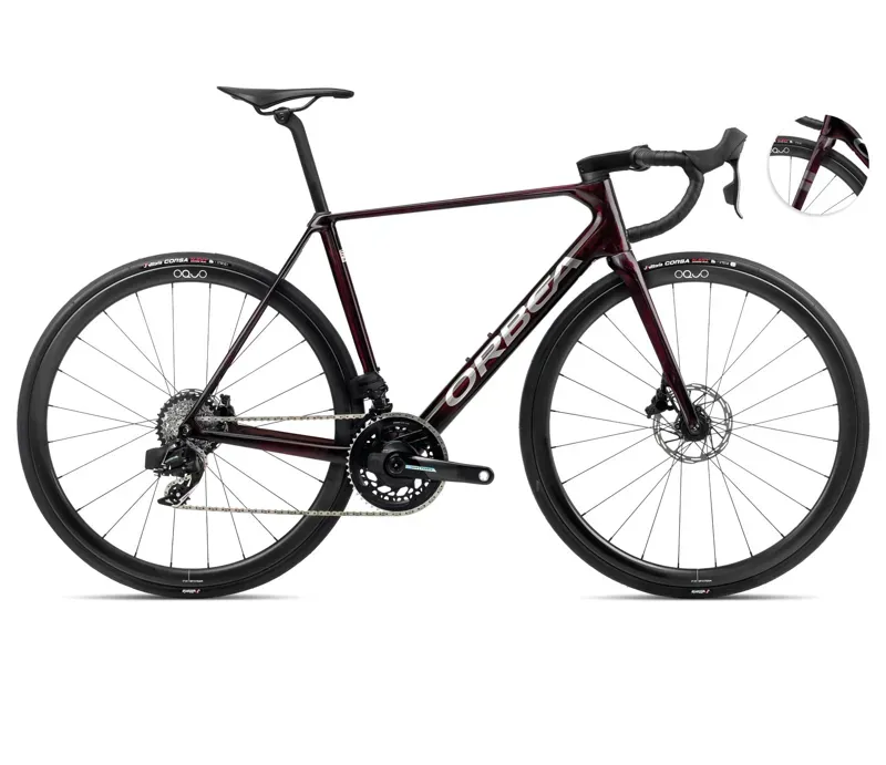 Orbea Orca M21eteam Pwr Road Bike In Wine Red/Titanium