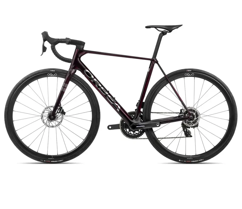 Orbea Orca M21eteam Pwr Road Bike In Wine Red/Titanium-1