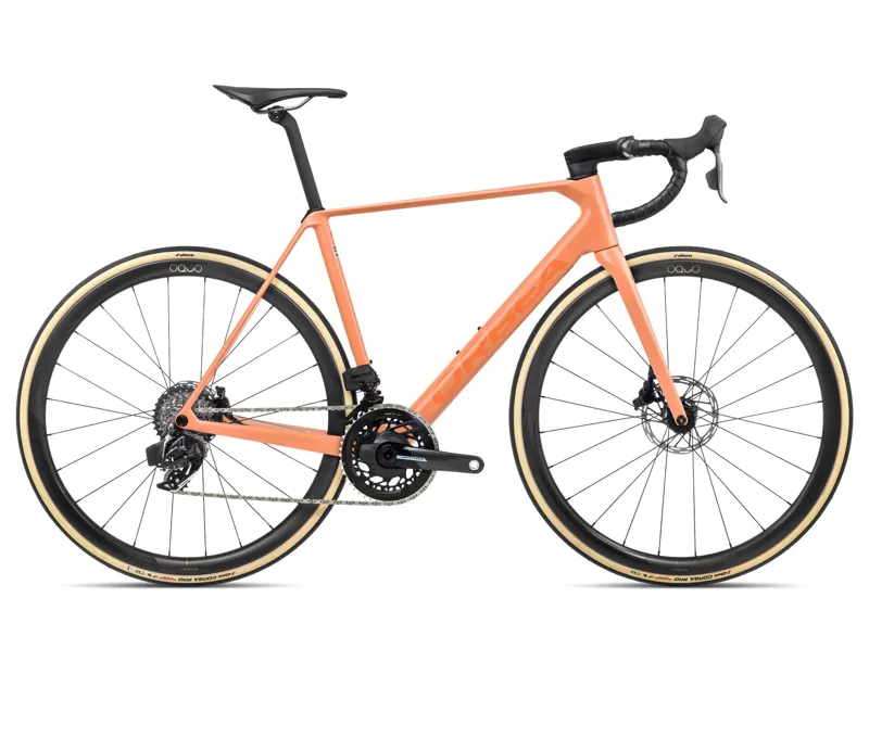 Orbea Orca M21eltd Pwr Road Bike In Orange Cloud/Stone Blue