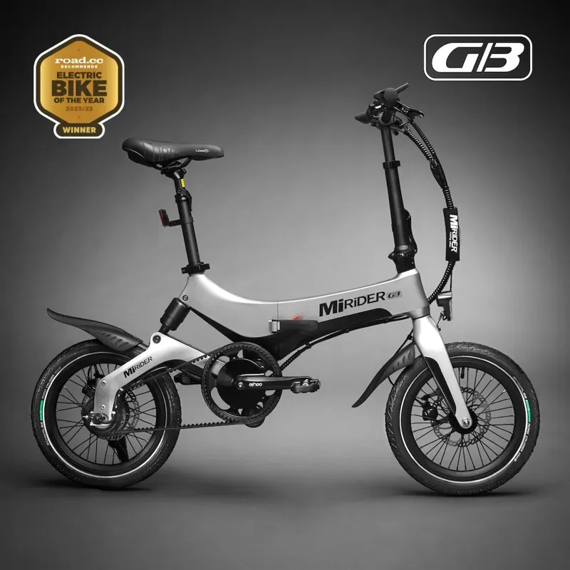 MiRiDER One GB3 16 Folding E-Bike In Platinum Silver