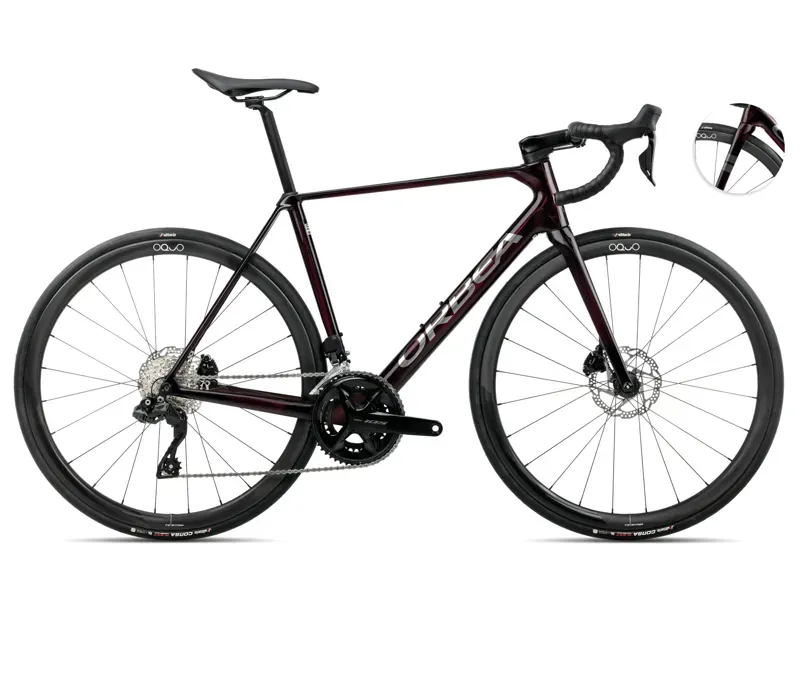 Orbea Orca M35i Road Bike In Wine Red/Titanium Gloss