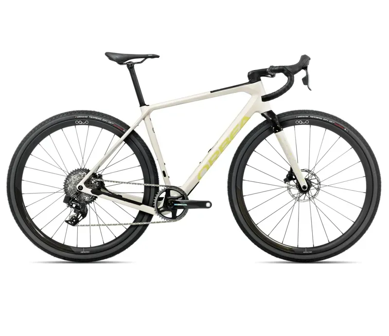 Orbea Terra M21eTeam 1X Gravel Bike In Ivory White/Spicy Lime Gloss