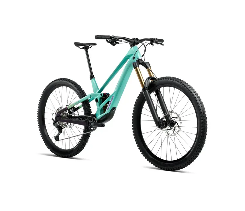 Orbea Rallon E-Team MTB in Aloha Green/Fantasy Purple Carbon View Gloss-1