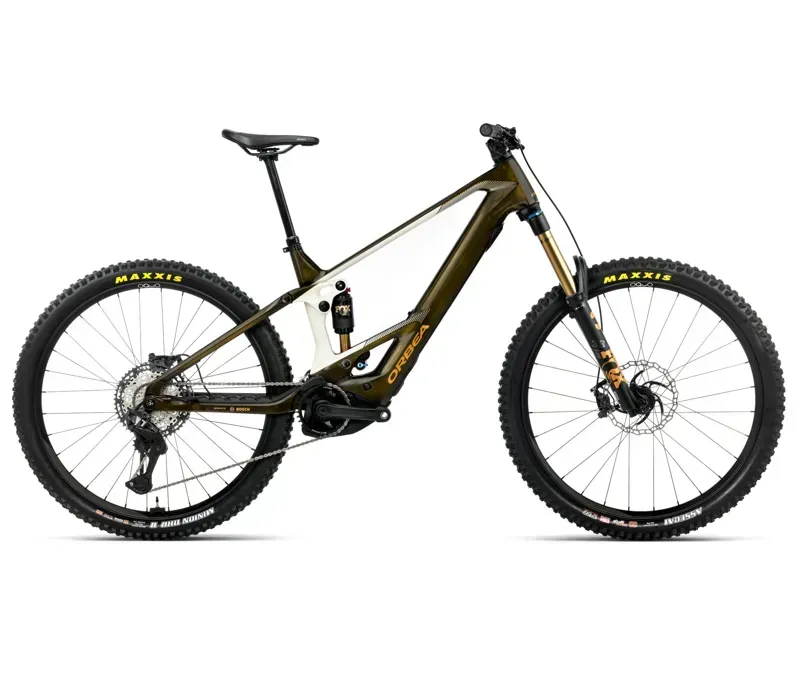Orbea Wild M-Team E-MTB In Caramel Carbon View Gloss/Cream White Matt