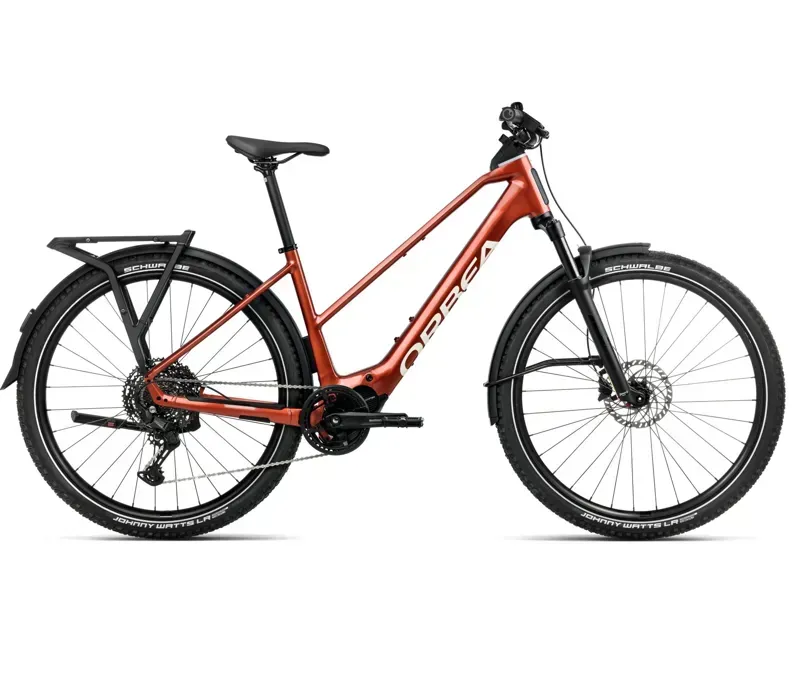 Orbea Kemen Adv 20 Mid E-Hybrid Bike in Mars Red/Ivory White Gloss