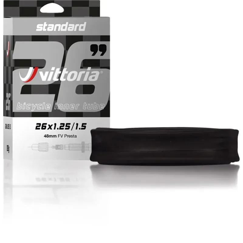 Vittoria Standard 27.5x1.5/2.0 48mm Presta Valve Inner Tube in Black